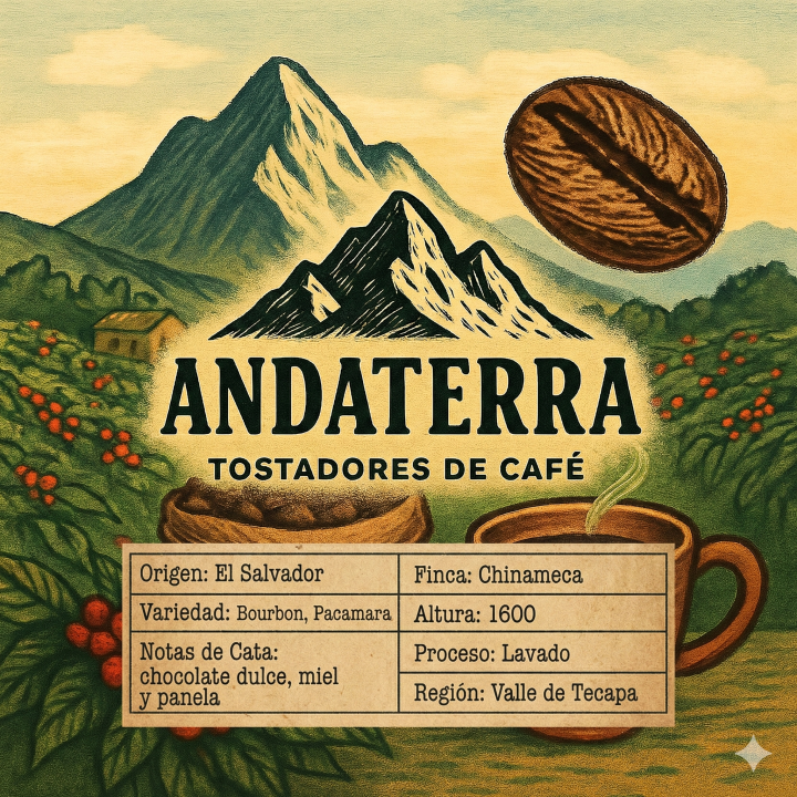 Café Andaterra El Salvador - Finca Chinameca - Bourbon y Pacamara - 1600m